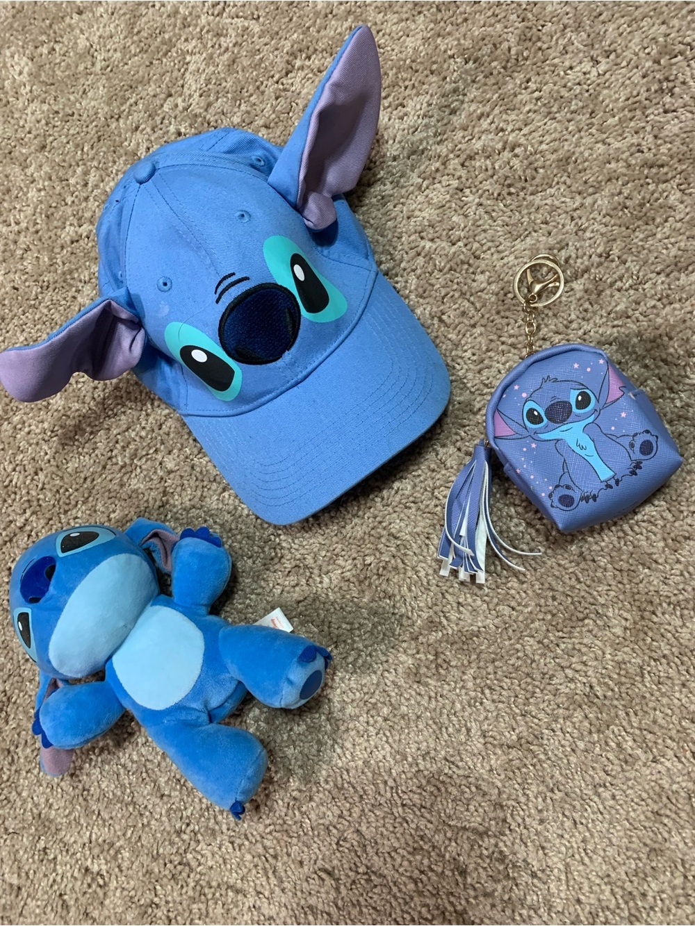 Disney Stitch Bundle- Ty Stitch, Stitch Hat, Stitch Coin Purse/Key Chain.